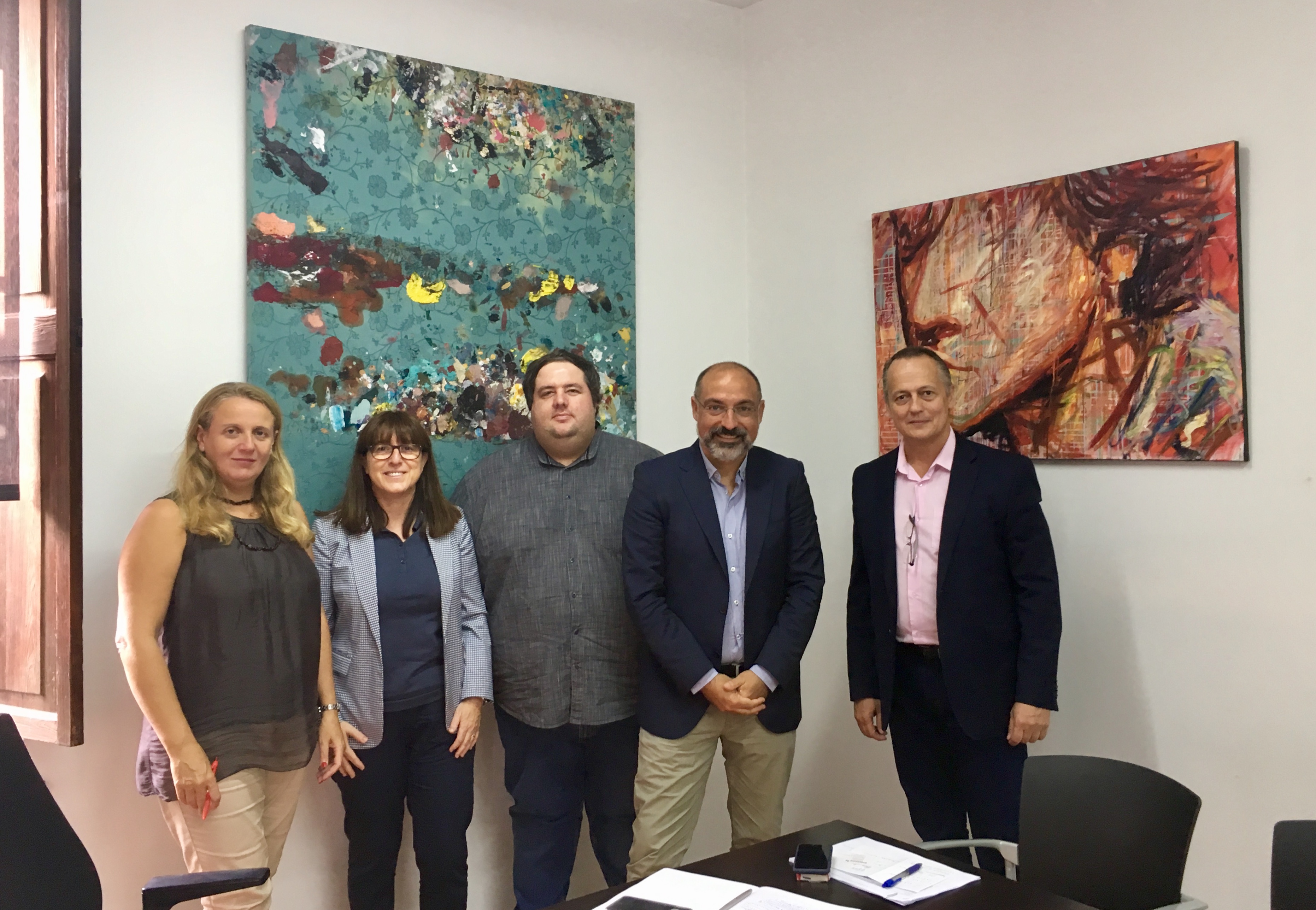 Reunió del conseller Serra i la directora insular de Turisme, Lucía Escribano, i representants de Sidetours.