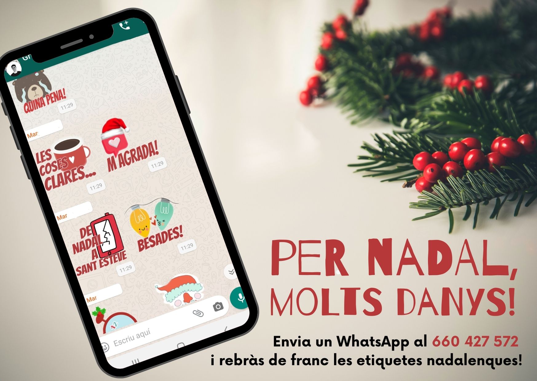 Campanya adhesius whatsapp Bon Nadal