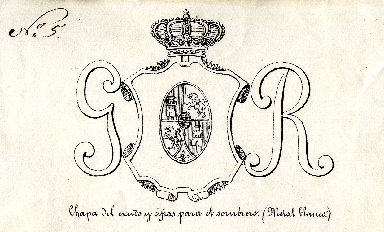 XIII-473/4  Dibuix de l'escut amb les inicials