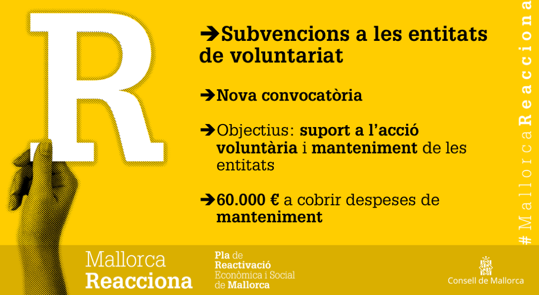 El Consell destina, per primera vegada, 60.000 euros a les entitats de voluntariat