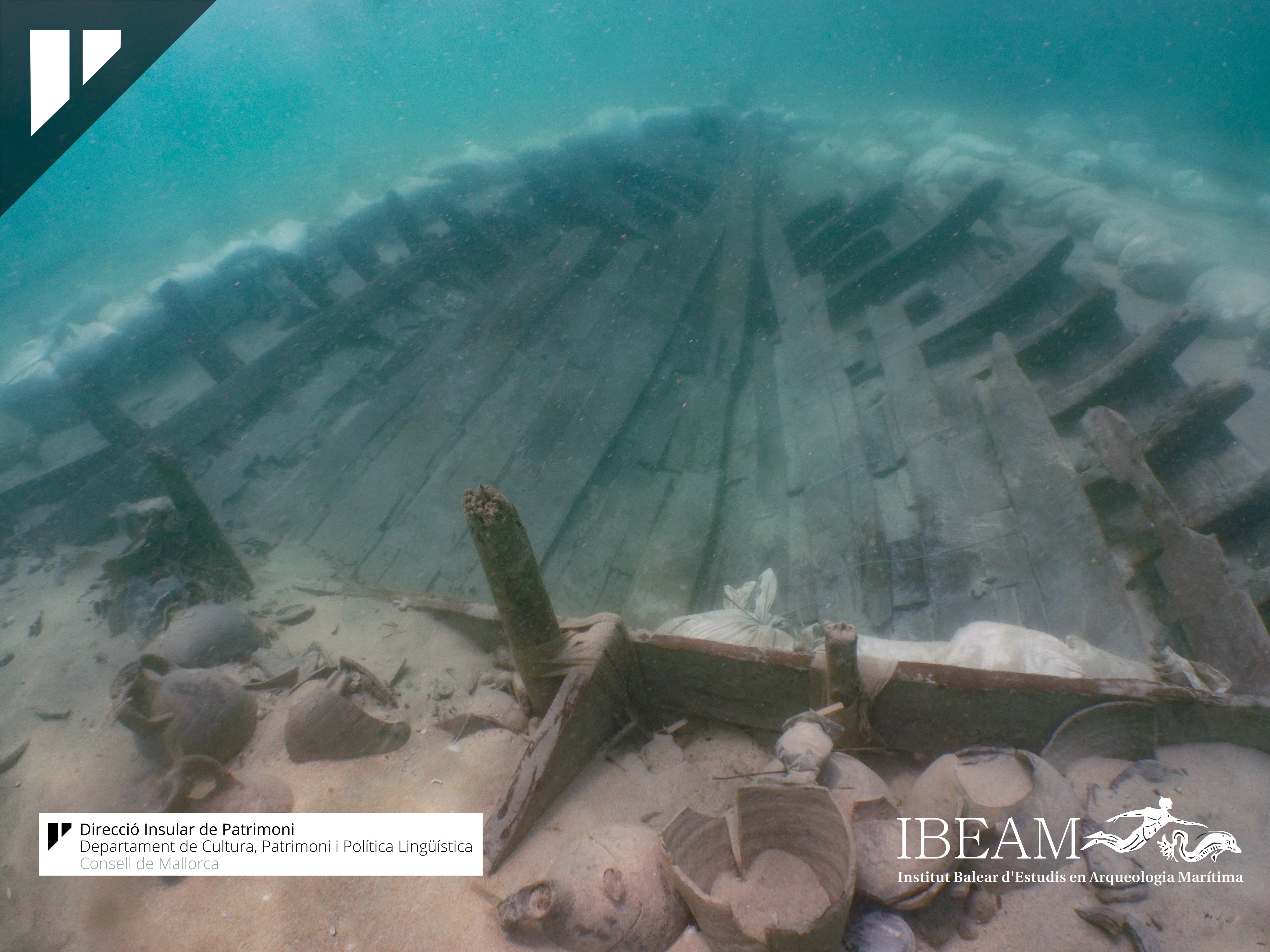 Detall del material arqueològic recuperat al derelicte de Can Pastilla (estructura naval)