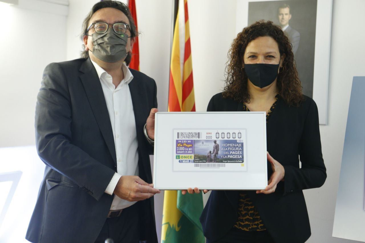 Presentación del cupón de la ONCE que rinde homenaje al campesinado de Mallorca.
