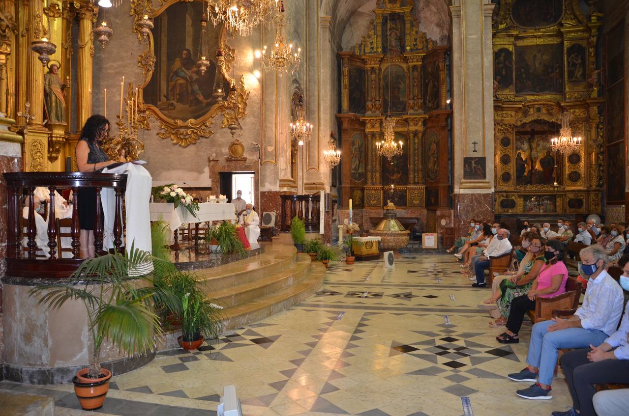Presentació del cadirat gòtic restaurat de la parròquia de Nostra Senyora de Consolació.