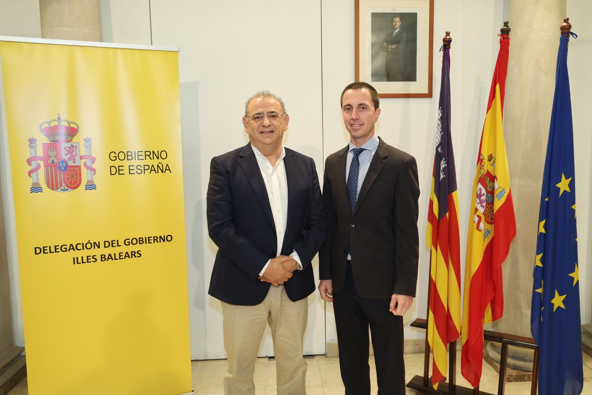 El presidente Galmés se reúne con el delegado del Gobierno en las Illes Balears, Alfonso Rodríguez.