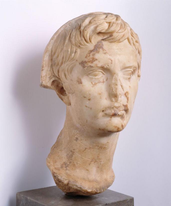 Busto de Augusto velat que se expondrá en el Museu de Mallorca, adquirido por el Ministerio de Cultura y Deportes. 