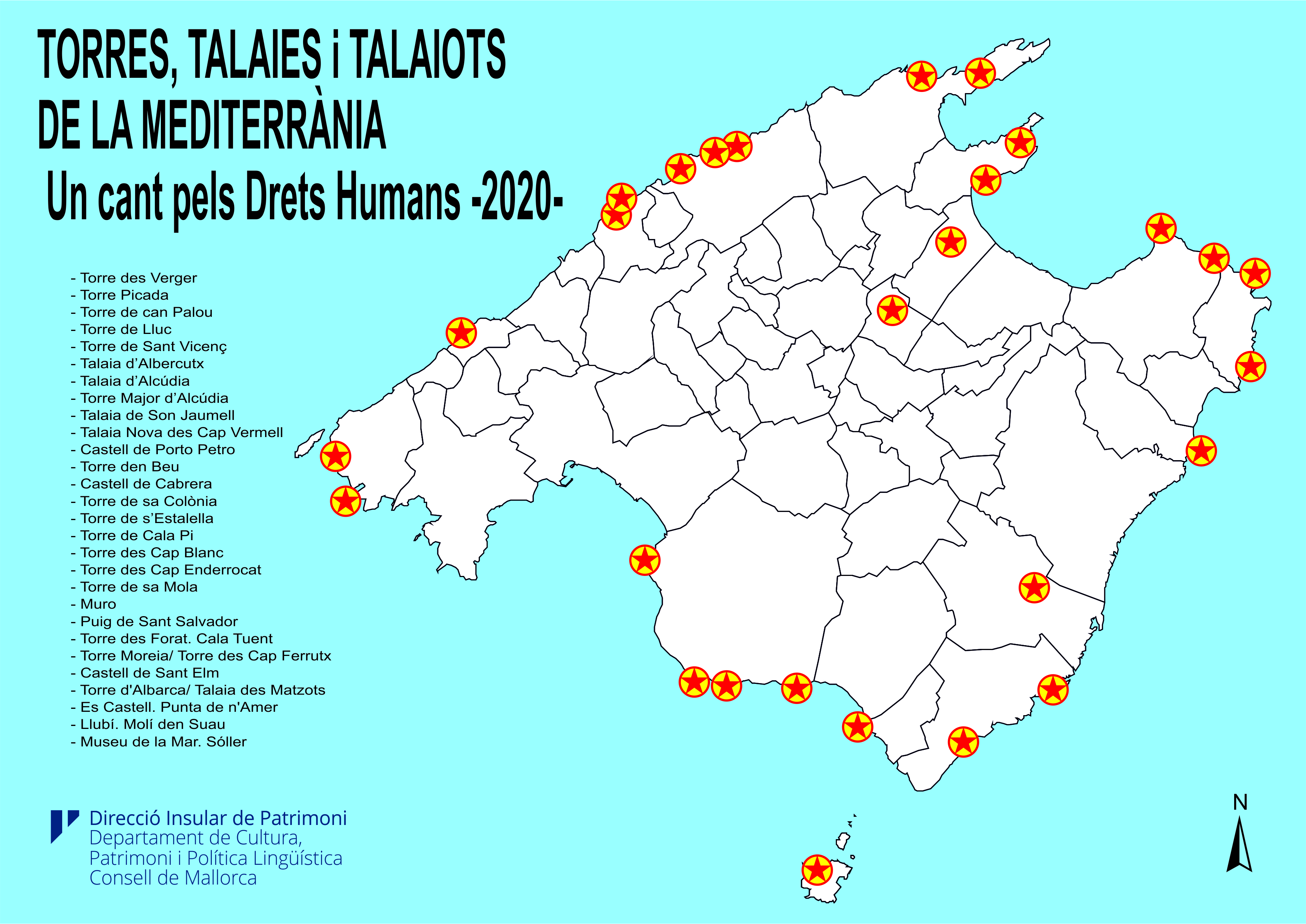 Mapa provisional Encesa Torres, talaies i Talaiots un cant pels drets humans