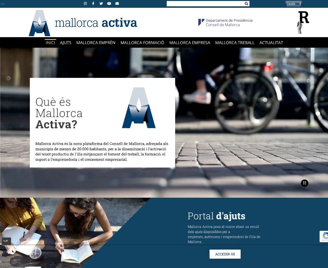 Pàgina web de Mallorca Activa.