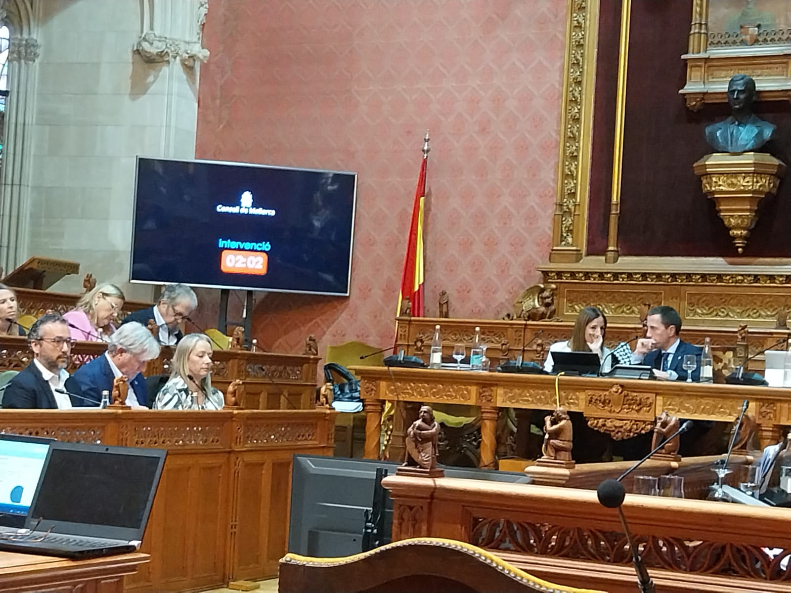 El conseller de Territori, Mobilitat i Infraestructures, Fernando Rubio, durant el ple del Consell de Mallorca d'avui.