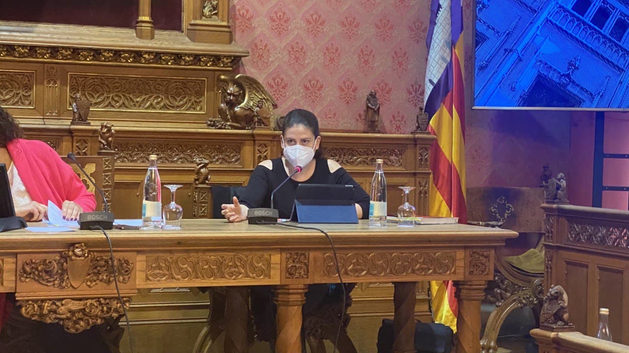La vicepresidenta i consellera de Sostenibilitat i Medi Ambient, Aurora Ribot durant el ple del Consell de Mallorca