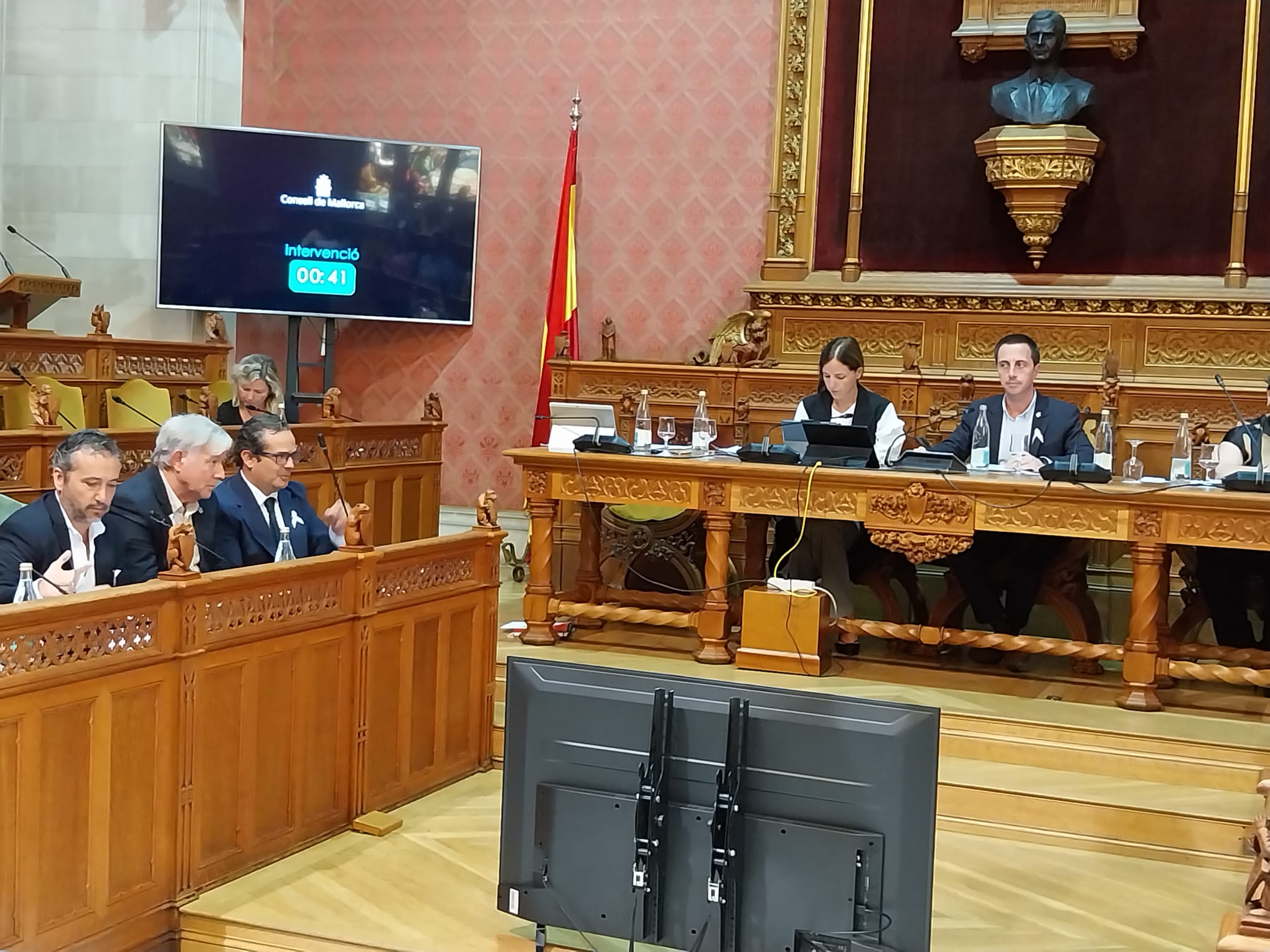 El Conseller de Territori, Fernando Rubio, durante el pleno del Consell de Mallorca de hoy.
