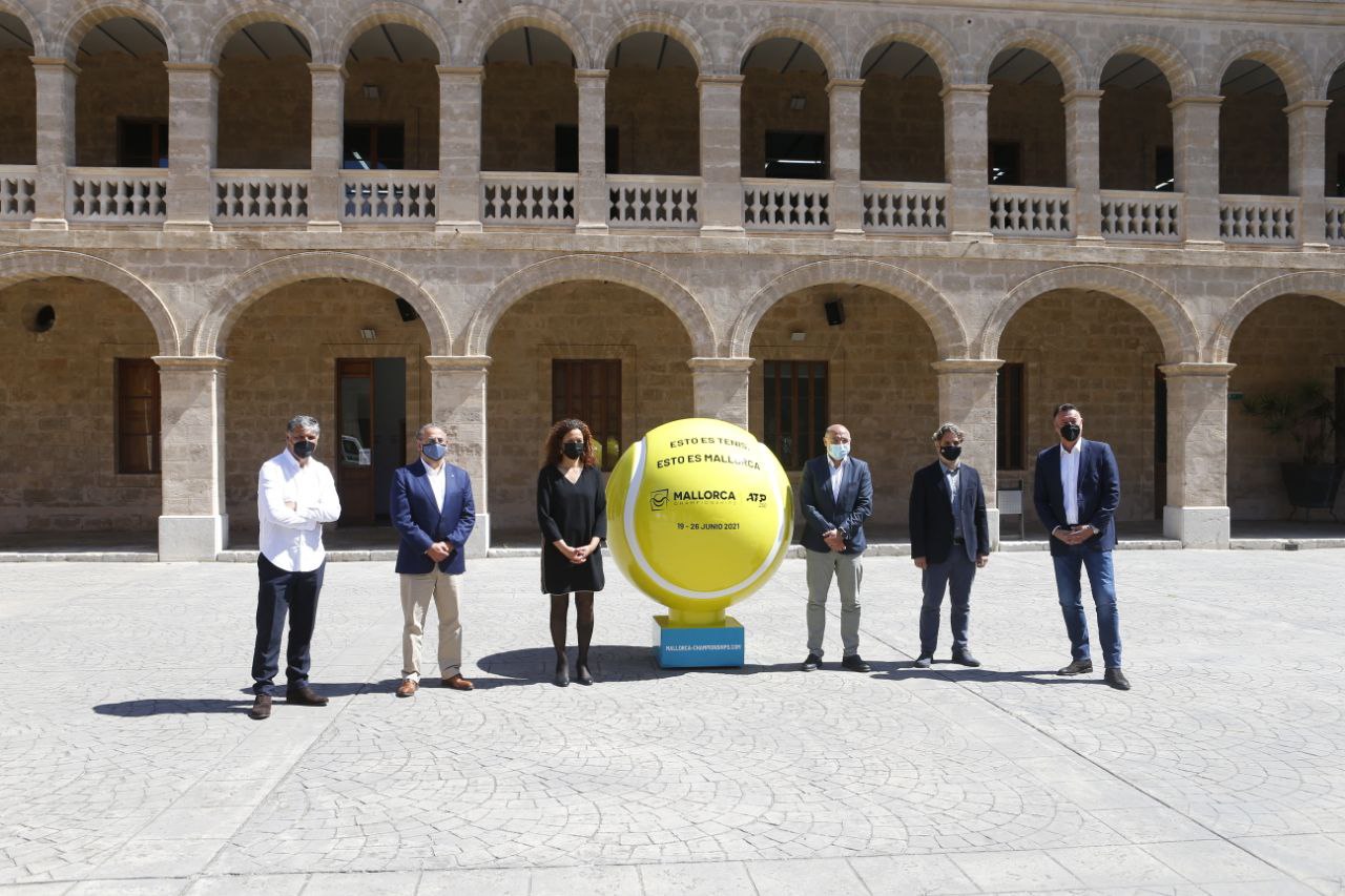 Imatge de grup durant la presentació del torneig ATP Mallorca Championships.