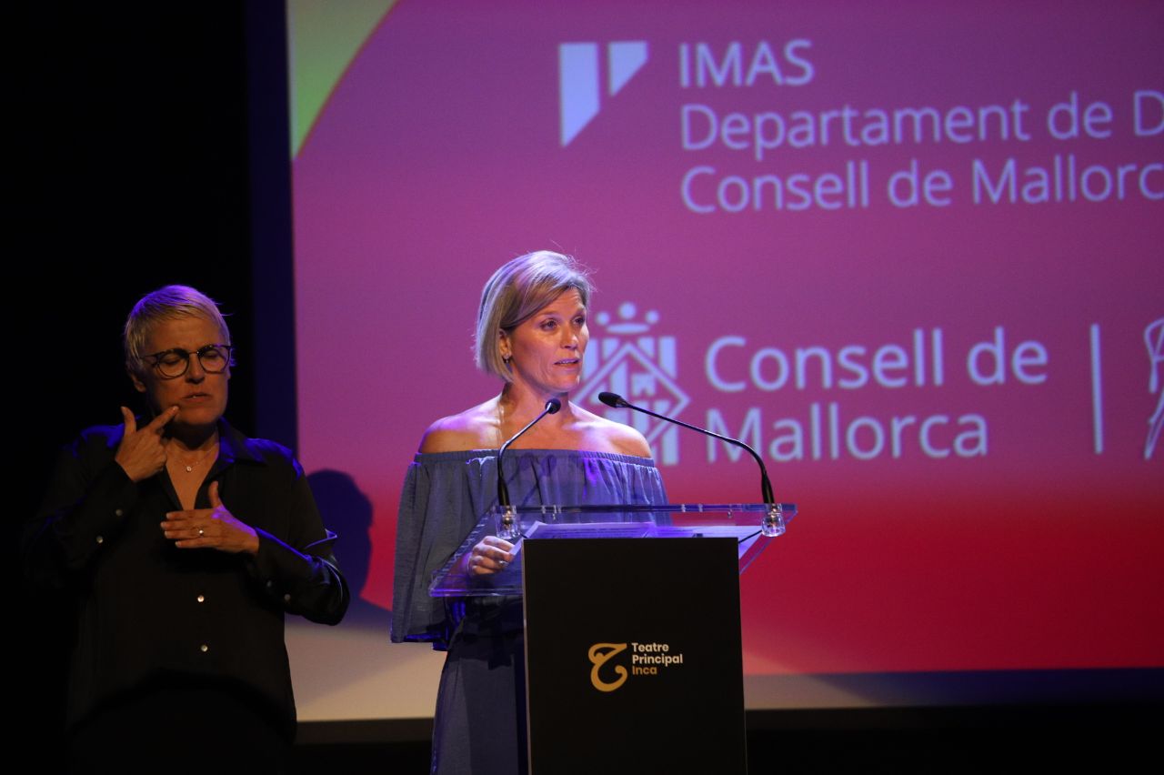 Imatge del discurs de la presidenta de l'IMAS i consellera de Drets Socials, Sofia Alonso.