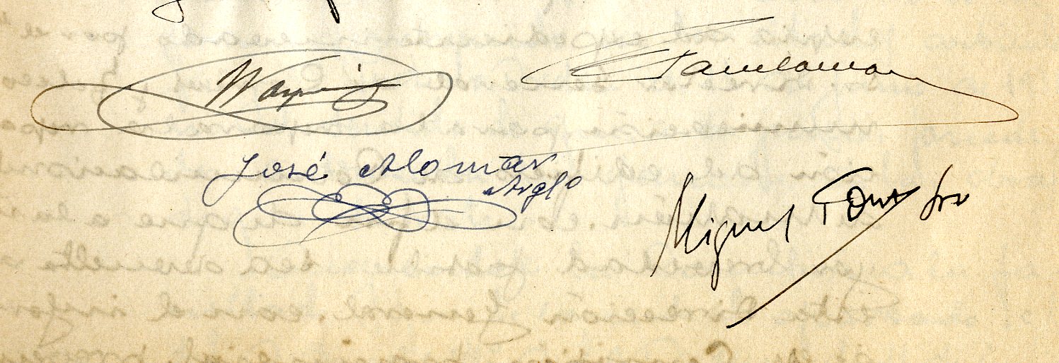 XII-728/2 Detall de les signatures de l'acta de constitució (1939)