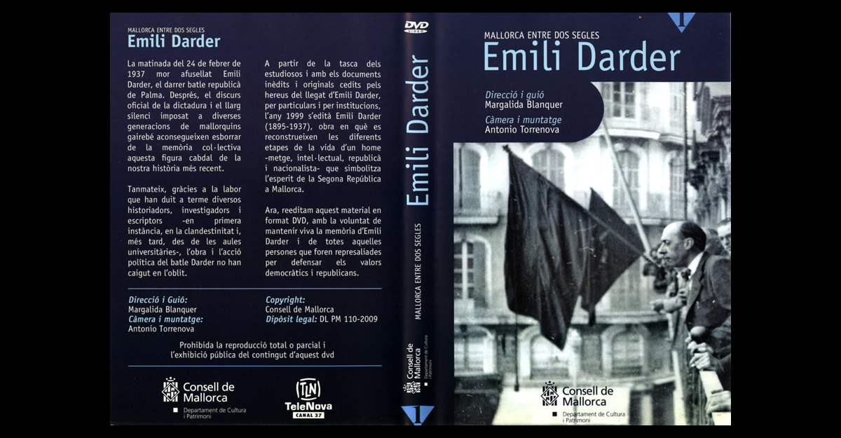 Carátula del DVD <i>Emili Darder. Mallorca entre dos siglos</i> (2009)