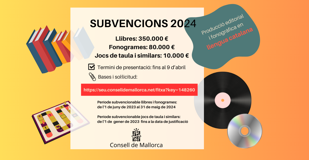 Ajuts de minimis a la producció editorial i fonogràfica en llengua catalana